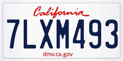 CA license plate 7LXM493