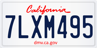 CA license plate 7LXM495