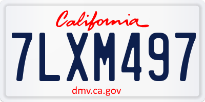 CA license plate 7LXM497