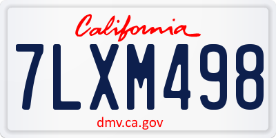 CA license plate 7LXM498