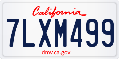 CA license plate 7LXM499