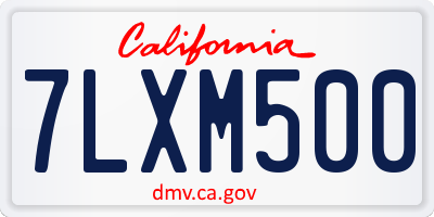 CA license plate 7LXM500
