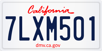 CA license plate 7LXM501