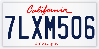 CA license plate 7LXM506