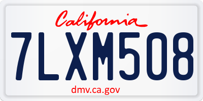 CA license plate 7LXM508