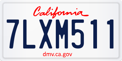 CA license plate 7LXM511