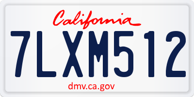 CA license plate 7LXM512
