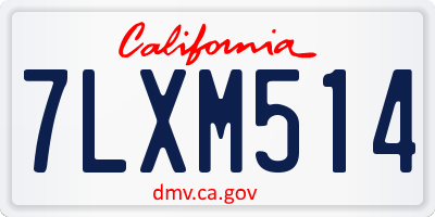 CA license plate 7LXM514