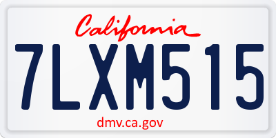 CA license plate 7LXM515