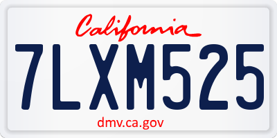 CA license plate 7LXM525