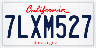CA license plate 7LXM527