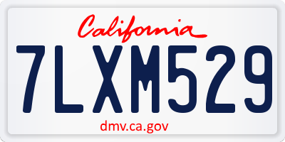 CA license plate 7LXM529