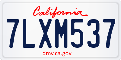 CA license plate 7LXM537