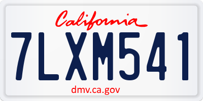 CA license plate 7LXM541
