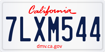 CA license plate 7LXM544