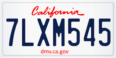 CA license plate 7LXM545