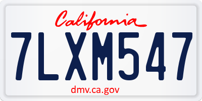 CA license plate 7LXM547