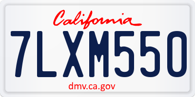 CA license plate 7LXM550