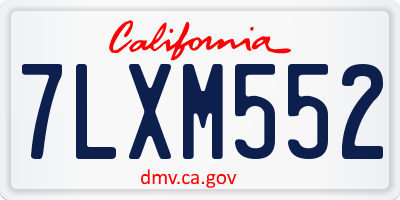 CA license plate 7LXM552