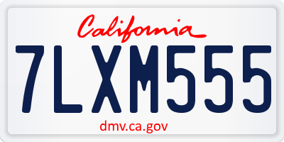 CA license plate 7LXM555