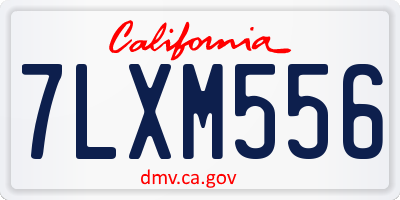 CA license plate 7LXM556