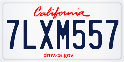 CA license plate 7LXM557