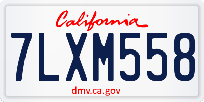 CA license plate 7LXM558