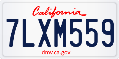 CA license plate 7LXM559