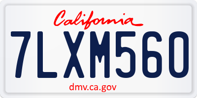 CA license plate 7LXM560