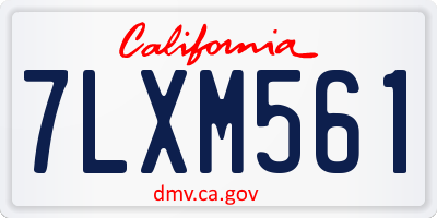 CA license plate 7LXM561