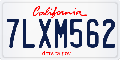CA license plate 7LXM562