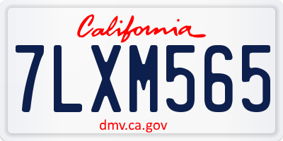 CA license plate 7LXM565