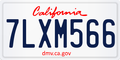 CA license plate 7LXM566