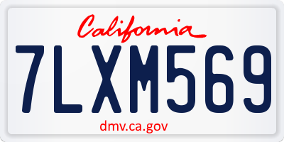 CA license plate 7LXM569