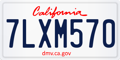 CA license plate 7LXM570