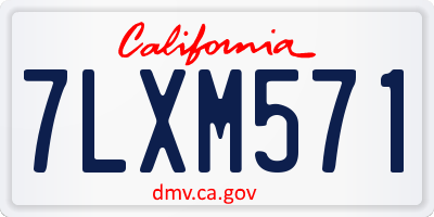 CA license plate 7LXM571