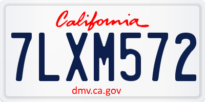 CA license plate 7LXM572