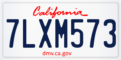 CA license plate 7LXM573