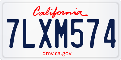 CA license plate 7LXM574