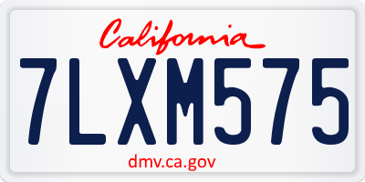 CA license plate 7LXM575