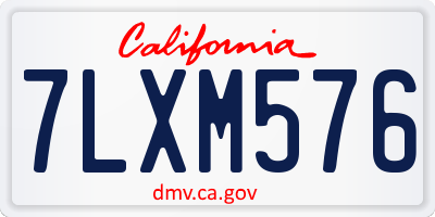 CA license plate 7LXM576