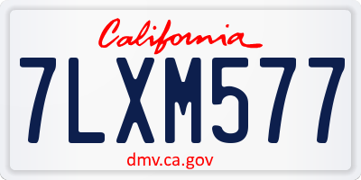 CA license plate 7LXM577