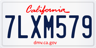 CA license plate 7LXM579