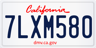 CA license plate 7LXM580