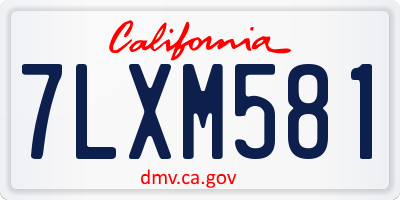 CA license plate 7LXM581