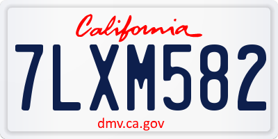 CA license plate 7LXM582