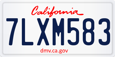 CA license plate 7LXM583