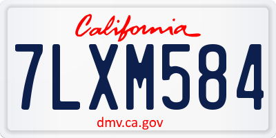 CA license plate 7LXM584