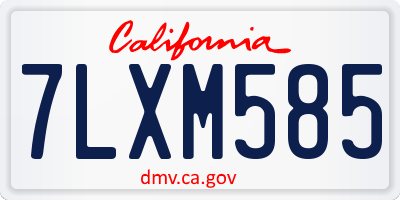 CA license plate 7LXM585