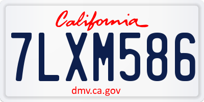 CA license plate 7LXM586